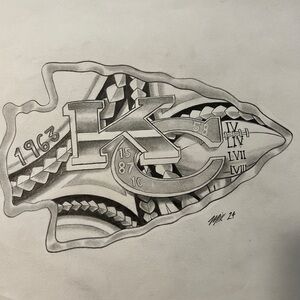 Custom chiefs logo black and white. Original prints 1-100 numbered and signed